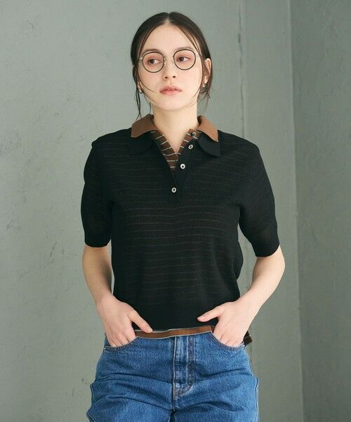 BEAUTY&YOUTH UNITED ARROWS / ビューティー&ユース ユナイテッドアローズ ニット・セーター | メッシュ ポロニット プルオーバー ウォッシャブル | 詳細11