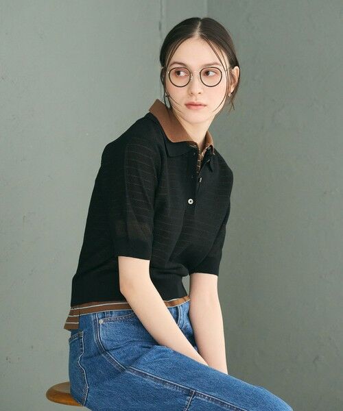 BEAUTY&YOUTH UNITED ARROWS / ビューティー&ユース ユナイテッドアローズ ニット・セーター | メッシュ ポロニット プルオーバー ウォッシャブル | 詳細10
