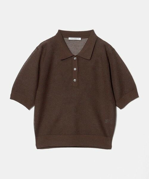 BEAUTY&YOUTH UNITED ARROWS / ビューティー&ユース ユナイテッドアローズ ニット・セーター | メッシュ ポロニット プルオーバー ウォッシャブル（DK.BROWN）
