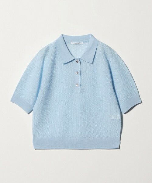 BEAUTY&YOUTH UNITED ARROWS / ビューティー&ユース ユナイテッドアローズ ニット・セーター | メッシュ ポロニット プルオーバー ウォッシャブル（LT.BLUE）