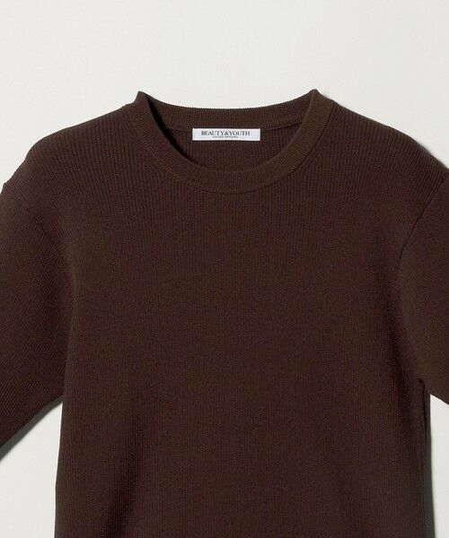 BEAUTY&YOUTH UNITED ARROWS / ビューティー&ユース ユナイテッドアローズ ニット・セーター | リブライン ショートスリーブ ニットプルオーバー ウォッシャブル | 詳細4