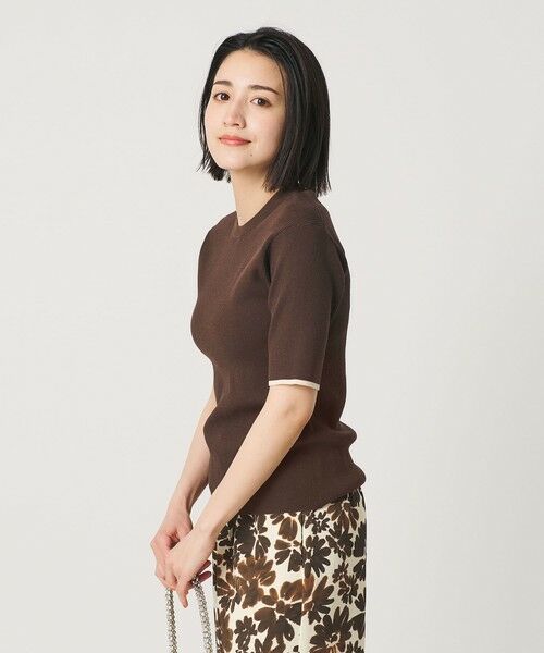 BEAUTY&YOUTH UNITED ARROWS / ビューティー&ユース ユナイテッドアローズ ニット・セーター | リブライン ショートスリーブ ニットプルオーバー ウォッシャブル | 詳細8