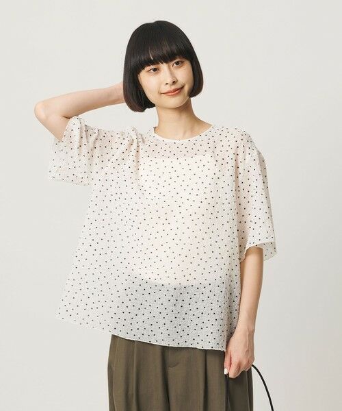 BEAUTY&YOUTH UNITED ARROWS / ビューティー&ユース ユナイテッドアローズ シャツ・ブラウス | ドットシアー ショートスリーブ ブラウス ウォッシャブル | 詳細1