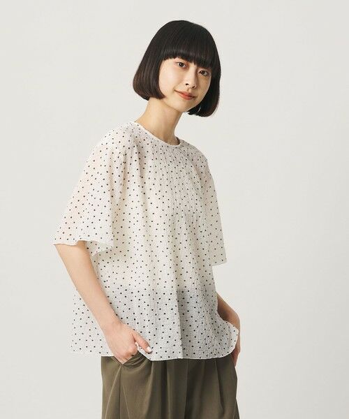 BEAUTY&YOUTH UNITED ARROWS / ビューティー&ユース ユナイテッドアローズ シャツ・ブラウス | ドットシアー ショートスリーブ ブラウス ウォッシャブル | 詳細2