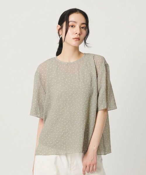 BEAUTY&YOUTH UNITED ARROWS / ビューティー&ユース ユナイテッドアローズ シャツ・ブラウス | ドットシアー ショートスリーブ ブラウス ウォッシャブル | 詳細18