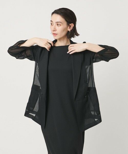 BEAUTY&YOUTH UNITED ARROWS / ビューティー&ユース ユナイテッドアローズ テーラードジャケット | ポリエステル シアー ダブルジャケット ウォッシャブル | 詳細1