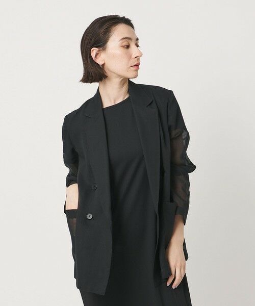 BEAUTY&YOUTH UNITED ARROWS / ビューティー&ユース ユナイテッドアローズ テーラードジャケット | ポリエステル シアー ダブルジャケット ウォッシャブル | 詳細2