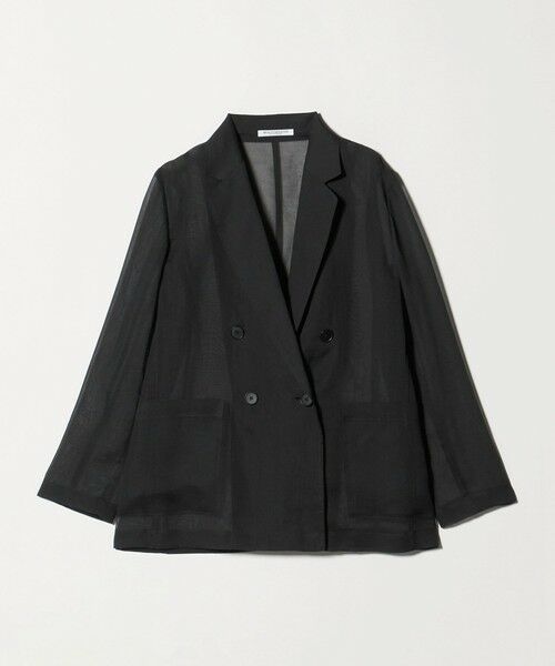 BEAUTY&YOUTH UNITED ARROWS / ビューティー&ユース ユナイテッドアローズ テーラードジャケット | ポリエステル シアー ダブルジャケット ウォッシャブル（BLACK）