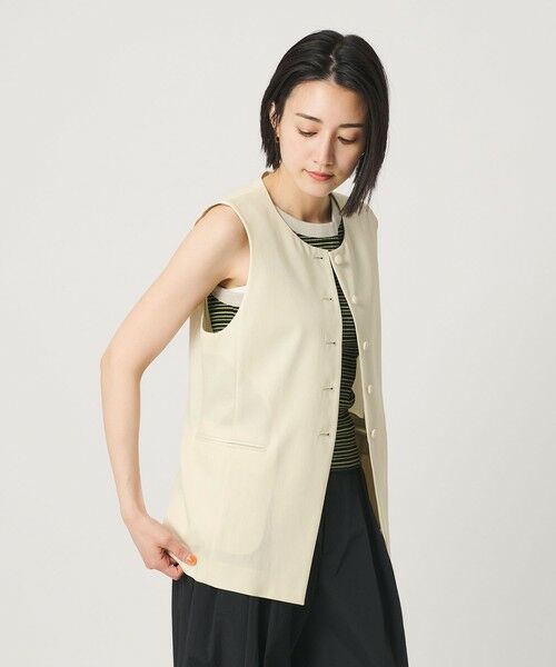 BEAUTY&YOUTH UNITED ARROWS / ビューティー&ユース ユナイテッドアローズ ベスト | セルロースナイロンオックス クルーネック ベスト | 詳細1