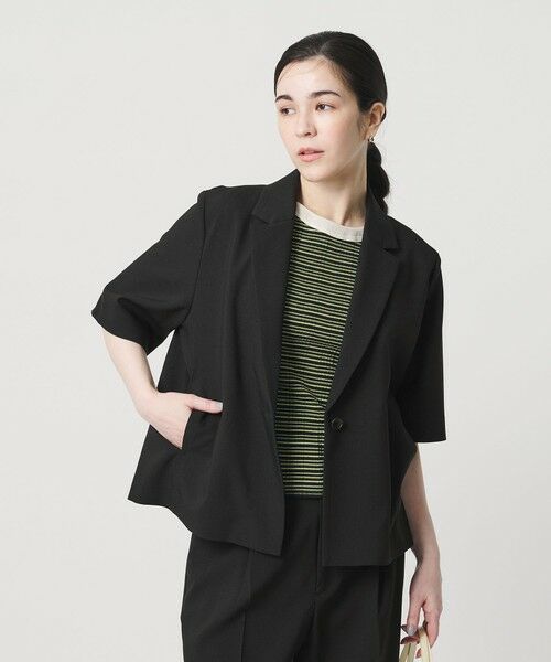 BEAUTY&YOUTH UNITED ARROWS / ビューティー&ユース ユナイテッドアローズ テーラードジャケット | 【WEB限定 Wardrobe DAILY MINIMAL】メランジ ハーフスリーブジャケット ウォッシャブル | 詳細2