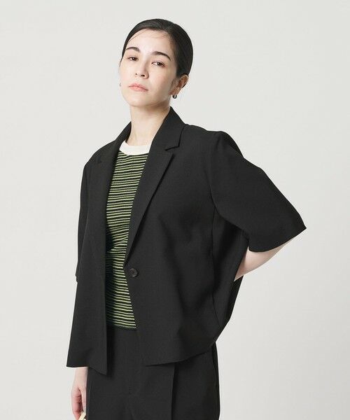 BEAUTY&YOUTH UNITED ARROWS / ビューティー&ユース ユナイテッドアローズ テーラードジャケット | 【WEB限定 Wardrobe DAILY MINIMAL】メランジ ハーフスリーブジャケット ウォッシャブル | 詳細1