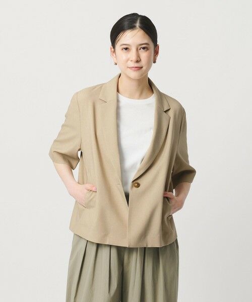 BEAUTY&YOUTH UNITED ARROWS / ビューティー&ユース ユナイテッドアローズ テーラードジャケット | 【WEB限定 Wardrobe DAILY MINIMAL】メランジ ハーフスリーブジャケット ウォッシャブル | 詳細5