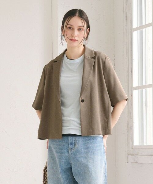 BEAUTY&YOUTH UNITED ARROWS / ビューティー&ユース ユナイテッドアローズ テーラードジャケット | 【WEB限定 Wardrobe DAILY MINIMAL】メランジ ハーフスリーブジャケット ウォッシャブル | 詳細10