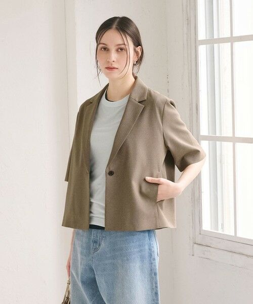 BEAUTY&YOUTH UNITED ARROWS / ビューティー&ユース ユナイテッドアローズ テーラードジャケット | 【WEB限定 Wardrobe DAILY MINIMAL】メランジ ハーフスリーブジャケット ウォッシャブル | 詳細11