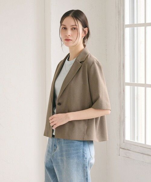 BEAUTY&YOUTH UNITED ARROWS / ビューティー&ユース ユナイテッドアローズ テーラードジャケット | 【WEB限定 Wardrobe DAILY MINIMAL】メランジ ハーフスリーブジャケット ウォッシャブル | 詳細12