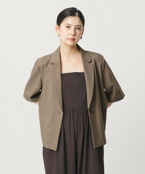 BEAUTY&YOUTH UNITED ARROWS / ビューティー&ユース ユナイテッドアローズ テーラードジャケット | 【WEB限定 Wardrobe DAILY MINIMAL】メランジ ハーフスリーブジャケット ウォッシャブル | 詳細14