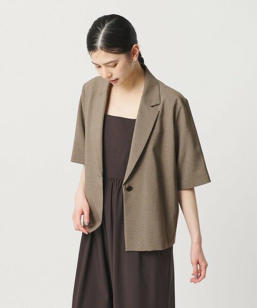 BEAUTY&YOUTH UNITED ARROWS / ビューティー&ユース ユナイテッドアローズ テーラードジャケット | 【WEB限定 Wardrobe DAILY MINIMAL】メランジ ハーフスリーブジャケット ウォッシャブル | 詳細15