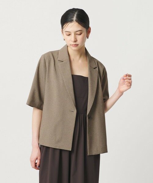 BEAUTY&YOUTH UNITED ARROWS / ビューティー&ユース ユナイテッドアローズ テーラードジャケット | 【WEB限定 Wardrobe DAILY MINIMAL】メランジ ハーフスリーブジャケット ウォッシャブル | 詳細16