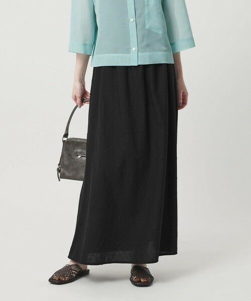 BEAUTY&YOUTH UNITED ARROWS / ビューティー&ユース ユナイテッドアローズ ロング・マキシ丈スカート | 麻ブレンド ドット フレアロングスカート | 詳細1