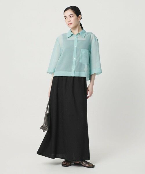 BEAUTY&YOUTH UNITED ARROWS / ビューティー&ユース ユナイテッドアローズ ロング・マキシ丈スカート | 麻ブレンド ドット フレアロングスカート | 詳細2