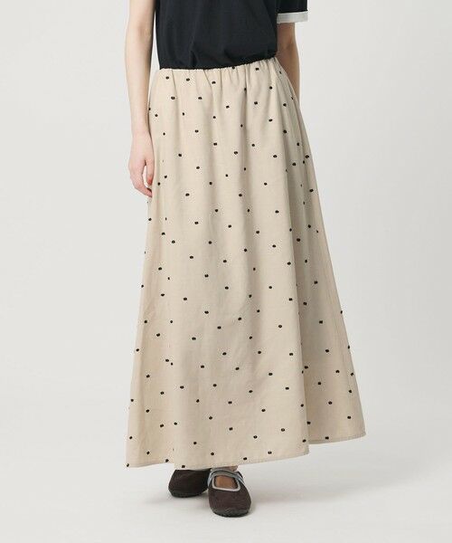 BEAUTY&YOUTH UNITED ARROWS / ビューティー&ユース ユナイテッドアローズ ロング・マキシ丈スカート | 麻ブレンド ドット フレアロングスカート | 詳細5