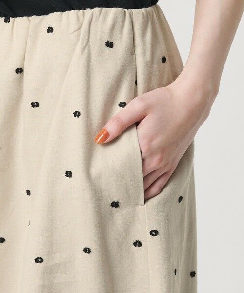 BEAUTY&YOUTH UNITED ARROWS / ビューティー&ユース ユナイテッドアローズ ロング・マキシ丈スカート | 麻ブレンド ドット フレアロングスカート | 詳細12