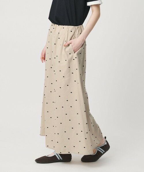 BEAUTY&YOUTH UNITED ARROWS / ビューティー&ユース ユナイテッドアローズ ロング・マキシ丈スカート | 麻ブレンド ドット フレアロングスカート | 詳細6