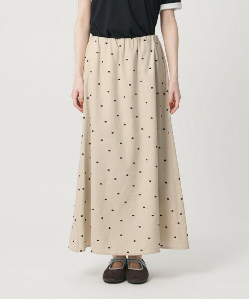 BEAUTY&YOUTH UNITED ARROWS / ビューティー&ユース ユナイテッドアローズ ロング・マキシ丈スカート | 麻ブレンド ドット フレアロングスカート | 詳細8