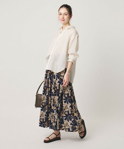 BEAUTY&YOUTH UNITED ARROWS / ビューティー&ユース ユナイテッドアローズ ロング・マキシ丈スカート | 【WEB限定】フラワープリント タックスカート ウォッシャブル | 詳細18