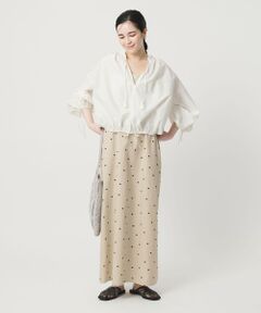 BEAUTY&YOUTH UNITED ARROWS / ビューティー&ユース ユナイテッドアローズ ミニ丈・ひざ丈ワンピース | 麻ブレンド ドット キャミワンピース