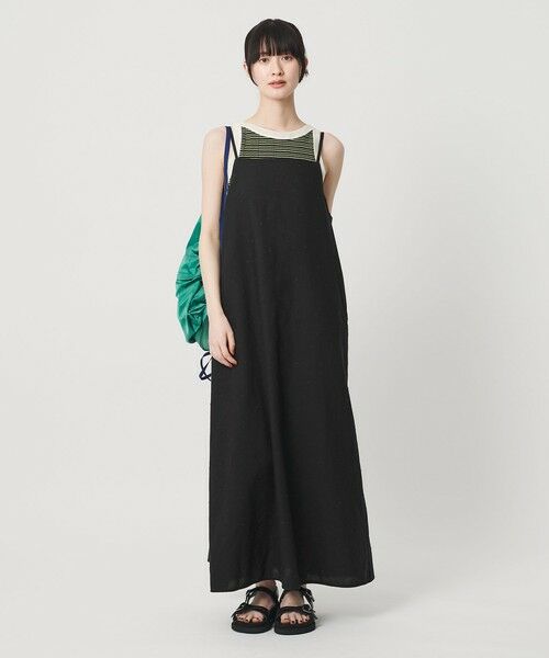 BEAUTY&YOUTH UNITED ARROWS / ビューティー&ユース ユナイテッドアローズ ミニ丈・ひざ丈ワンピース | 麻ブレンド ドット キャミワンピース | 詳細1