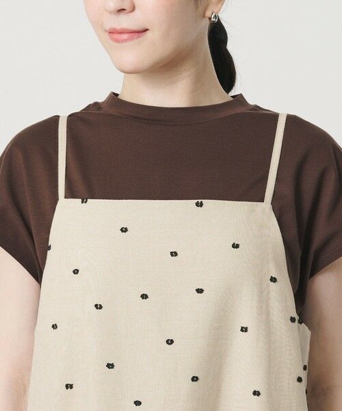 BEAUTY&YOUTH UNITED ARROWS / ビューティー&ユース ユナイテッドアローズ ミニ丈・ひざ丈ワンピース | 麻ブレンド ドット キャミワンピース | 詳細12