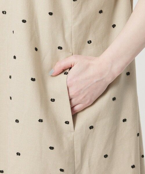BEAUTY&YOUTH UNITED ARROWS / ビューティー&ユース ユナイテッドアローズ ミニ丈・ひざ丈ワンピース | 麻ブレンド ドット キャミワンピース | 詳細15