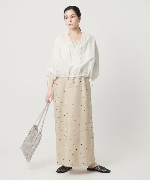 BEAUTY&YOUTH UNITED ARROWS / ビューティー&ユース ユナイテッドアローズ ミニ丈・ひざ丈ワンピース | 麻ブレンド ドット キャミワンピース | 詳細5