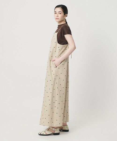 BEAUTY&YOUTH UNITED ARROWS / ビューティー&ユース ユナイテッドアローズ ミニ丈・ひざ丈ワンピース | 麻ブレンド ドット キャミワンピース | 詳細8