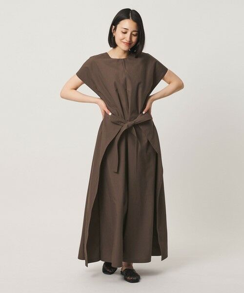 BEAUTY&YOUTH UNITED ARROWS / ビューティー&ユース ユナイテッドアローズ ロング・マキシ丈ワンピース | ラップリボン ワンピース 2WAY ウォッシャブル（DK.BROWN）