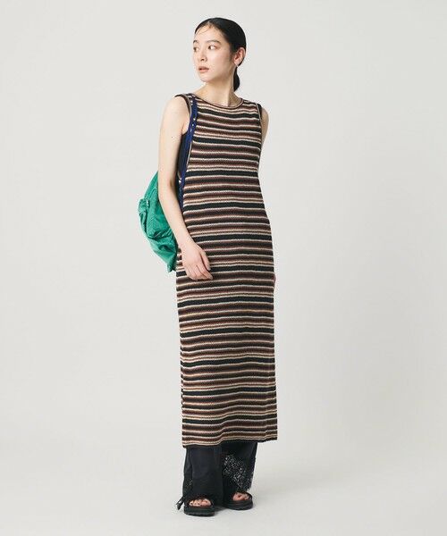 BEAUTY&YOUTH UNITED ARROWS / ビューティー&ユース ユナイテッドアローズ ロング・マキシ丈ワンピース | コットン メッシュ ボーダーワンピース | 詳細7