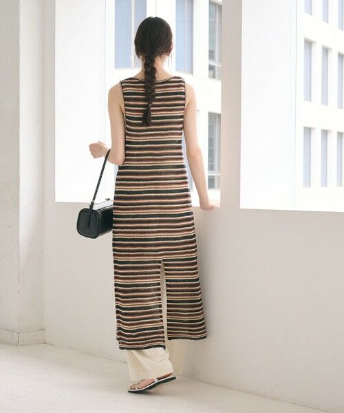 BEAUTY&YOUTH UNITED ARROWS / ビューティー&ユース ユナイテッドアローズ ロング・マキシ丈ワンピース | コットン メッシュ ボーダーワンピース | 詳細4