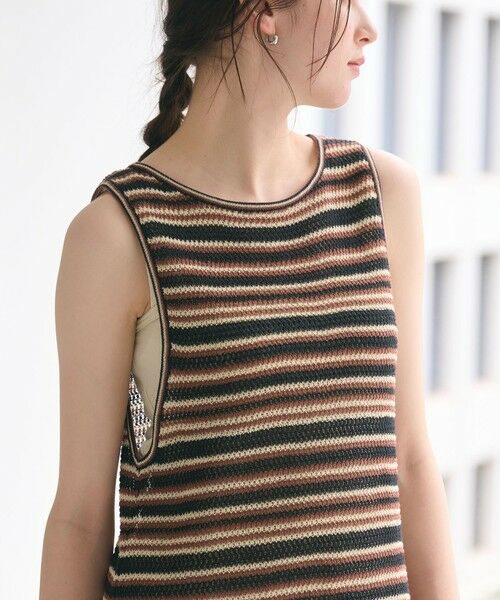 BEAUTY&YOUTH UNITED ARROWS / ビューティー&ユース ユナイテッドアローズ ロング・マキシ丈ワンピース | コットン メッシュ ボーダーワンピース | 詳細5