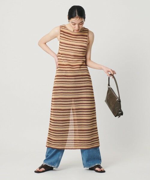 BEAUTY&YOUTH UNITED ARROWS / ビューティー&ユース ユナイテッドアローズ ロング・マキシ丈ワンピース | コットン メッシュ ボーダーワンピース | 詳細11
