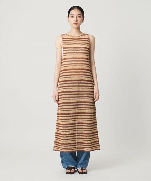 BEAUTY&YOUTH UNITED ARROWS / ビューティー&ユース ユナイテッドアローズ ロング・マキシ丈ワンピース | コットン メッシュ ボーダーワンピース | 詳細14