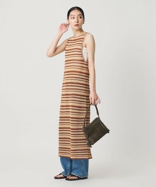 BEAUTY&YOUTH UNITED ARROWS / ビューティー&ユース ユナイテッドアローズ ロング・マキシ丈ワンピース | コットン メッシュ ボーダーワンピース | 詳細12