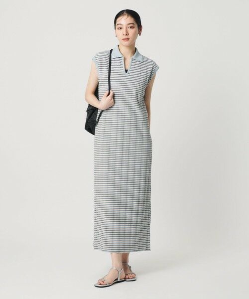 BEAUTY&YOUTH UNITED ARROWS / ビューティー&ユース ユナイテッドアローズ ロング・マキシ丈ワンピース | ボーダー スキッパー マキシワンピース（LT.BLUE）