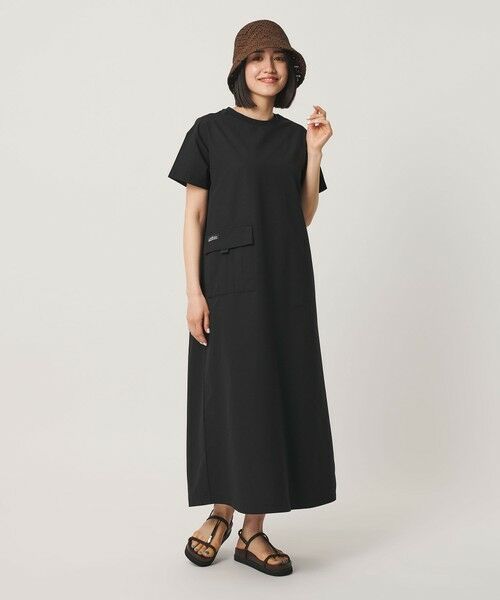 BEAUTY&YOUTH UNITED ARROWS / ビューティー&ユース ユナイテッドアローズ ロング・マキシ丈ワンピース | 【別注】＜THOUSAND MILE＞ショートスリーブワンピース UVカット 吸汗速乾（BLACK）