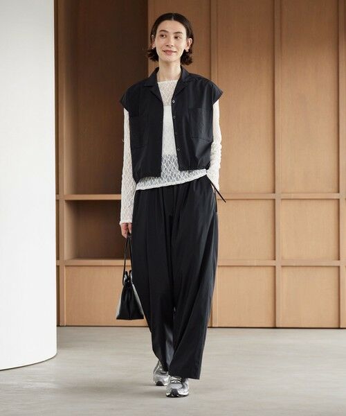 BEAUTY&YOUTH UNITED ARROWS / ビューティー&ユース ユナイテッドアローズ サロペット・オールインワン | 【WEB限定 Wardrobe DAILY MINIMAL】オープンカラーシャツ＆イージーパンツ 接触冷感 UVカット はっ水（BLACK）