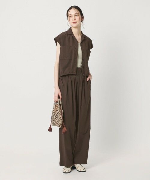 BEAUTY&YOUTH UNITED ARROWS / ビューティー&ユース ユナイテッドアローズ サロペット・オールインワン | 【WEB限定 Wardrobe DAILY MINIMAL】オープンカラーシャツ＆イージーパンツ 接触冷感 UVカット はっ水（DK.BROWN）
