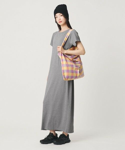 BEAUTY&YOUTH UNITED ARROWS / ビューティー&ユース ユナイテッドアローズ ロング・マキシ丈ワンピース | 【WEB限定】リブショートスリーブ カットソーワンピース（MD.GRAY）