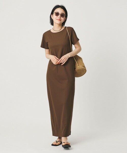 BEAUTY&YOUTH UNITED ARROWS / ビューティー&ユース ユナイテッドアローズ ロング・マキシ丈ワンピース | 【WEB限定】リブショートスリーブ カットソーワンピース | 詳細18