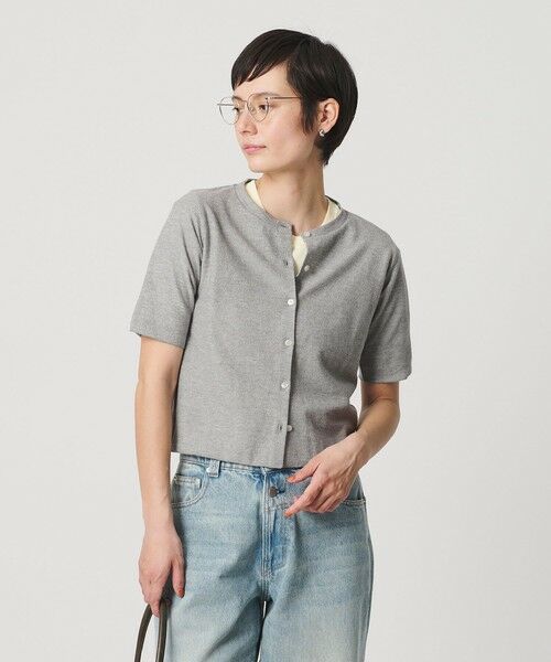 BEAUTY&YOUTH UNITED ARROWS / ビューティー&ユース ユナイテッドアローズ カーディガン・ボレロ | 【WEB限定】ラメ ショートスリーブカーディガン（MD.GRAY）