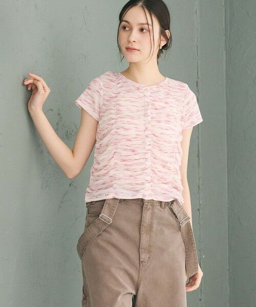 BEAUTY&YOUTH UNITED ARROWS / ビューティー&ユース ユナイテッドアローズ カットソー | 【WEB限定】カスリボーダー シャーリングトップス 2WAY | 詳細1